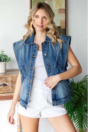 VJ72300<br/>Short Denim Vest