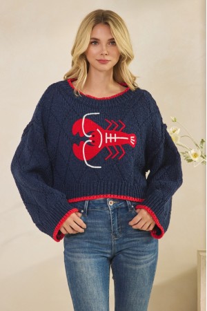 VT72503<br/>KNITTED LOBSTER SWEATER